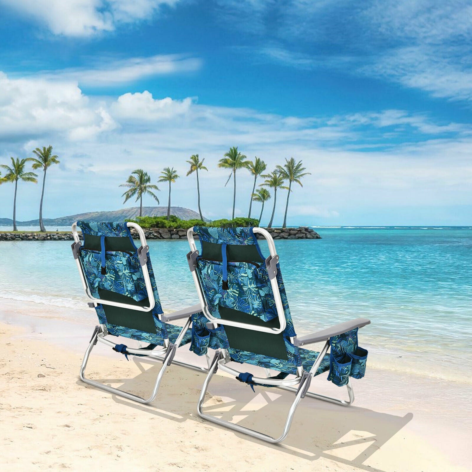 4-Pack 5-Position Folding Beach Chair, Navy Beach & Lawn Chairs at Gallery Canada
