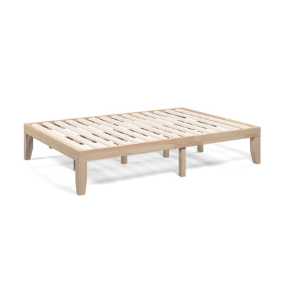 14 Inch Full Size Wood Platform Bed Frame, Wood Slat Support, Natural Simple Bed Frame at Gallery Canada