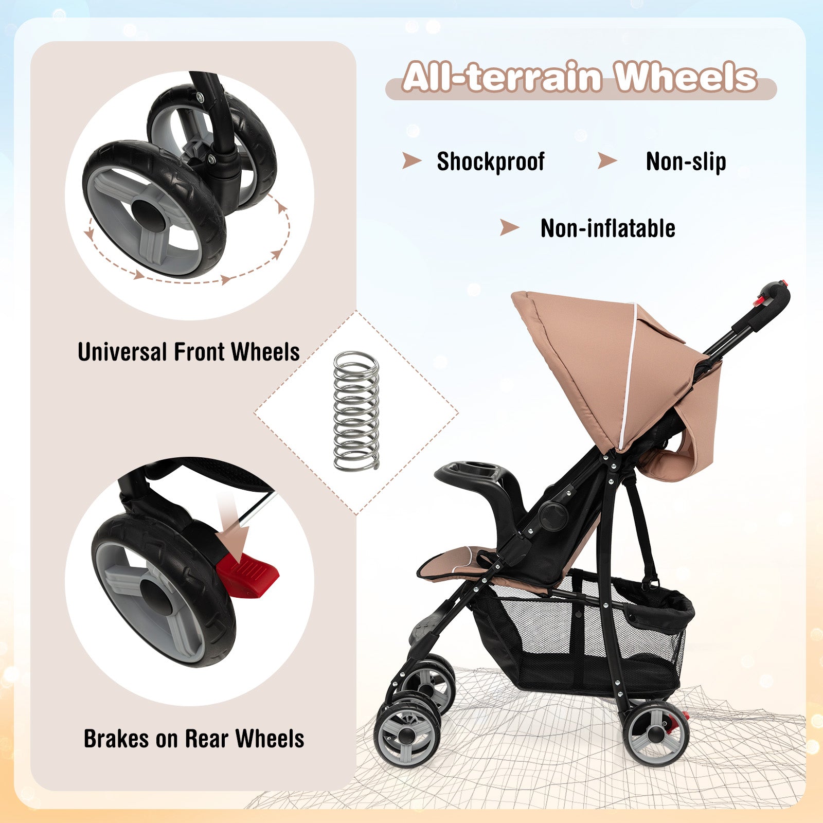 Toddler Travel Stroller, Airplane, Canopy, Adjustable Backrest, Coffee Baby Strollers at Gallery Canada