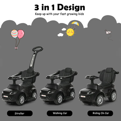 3 In 1 Ride On Push Car, Toddler Stroller Sliding Car With Music, Black Push & Pedal Ride On Toys at Gallery Canada