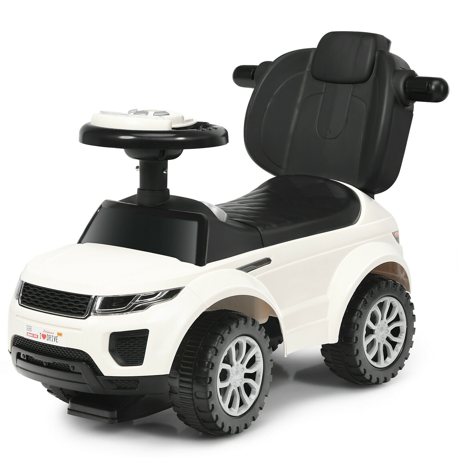 3 In 1 Ride On Push Car, Toddler Stroller, Sliding Car With Music, White Push & Pedal Ride On Toys White at Gallery Canada
