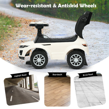 3 In 1 Ride On Push Car, Toddler Stroller, Sliding Car With Music, White Push & Pedal Ride On Toys at Gallery Canada