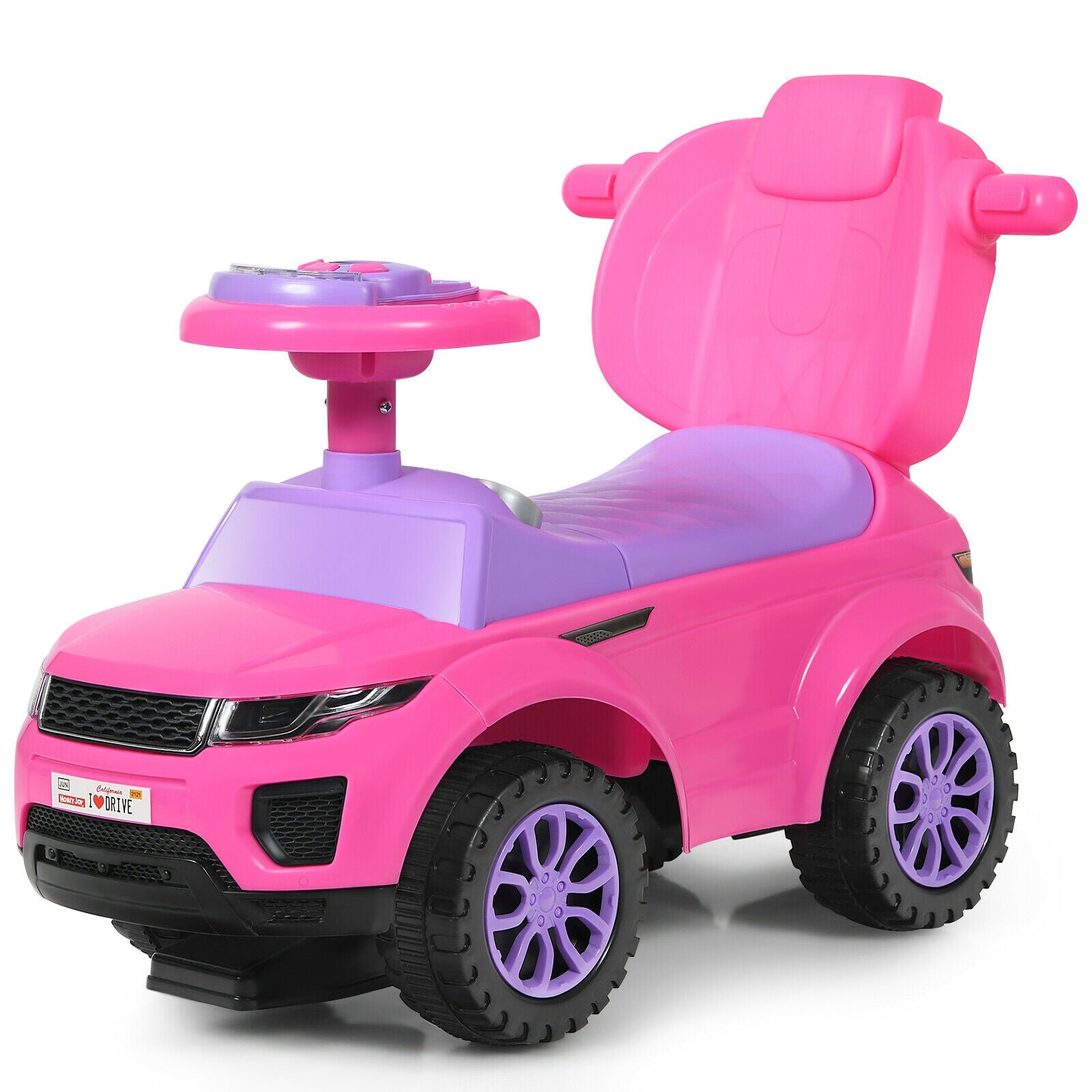 3 In 1 Ride On Push Car, Toddler Stroller, Pink Push & Pedal Ride On Toys at Gallery Canada