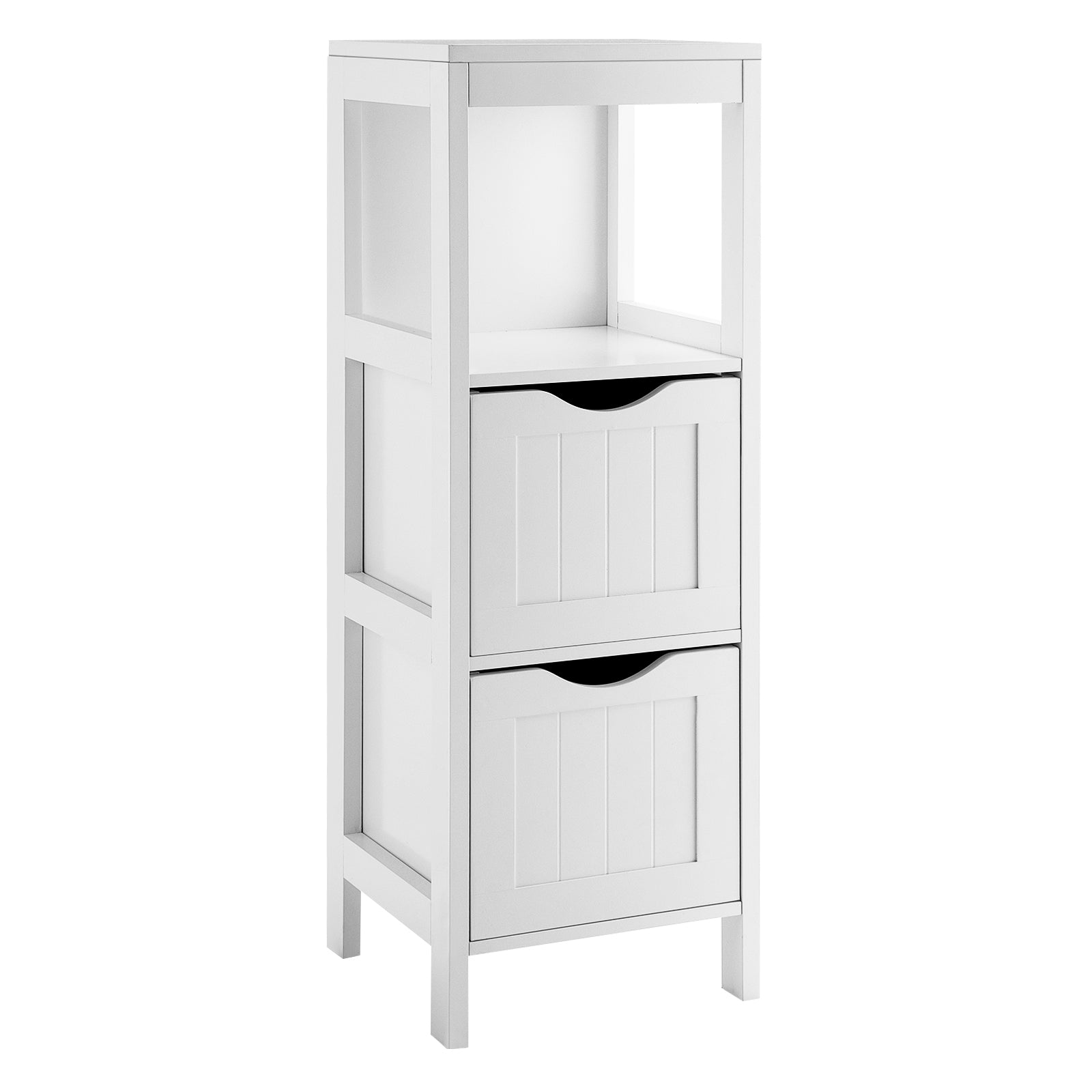 Freestanding Storage Cabinet, 2 Removable Drawers, White Floor Cabinets at Gallery Canada