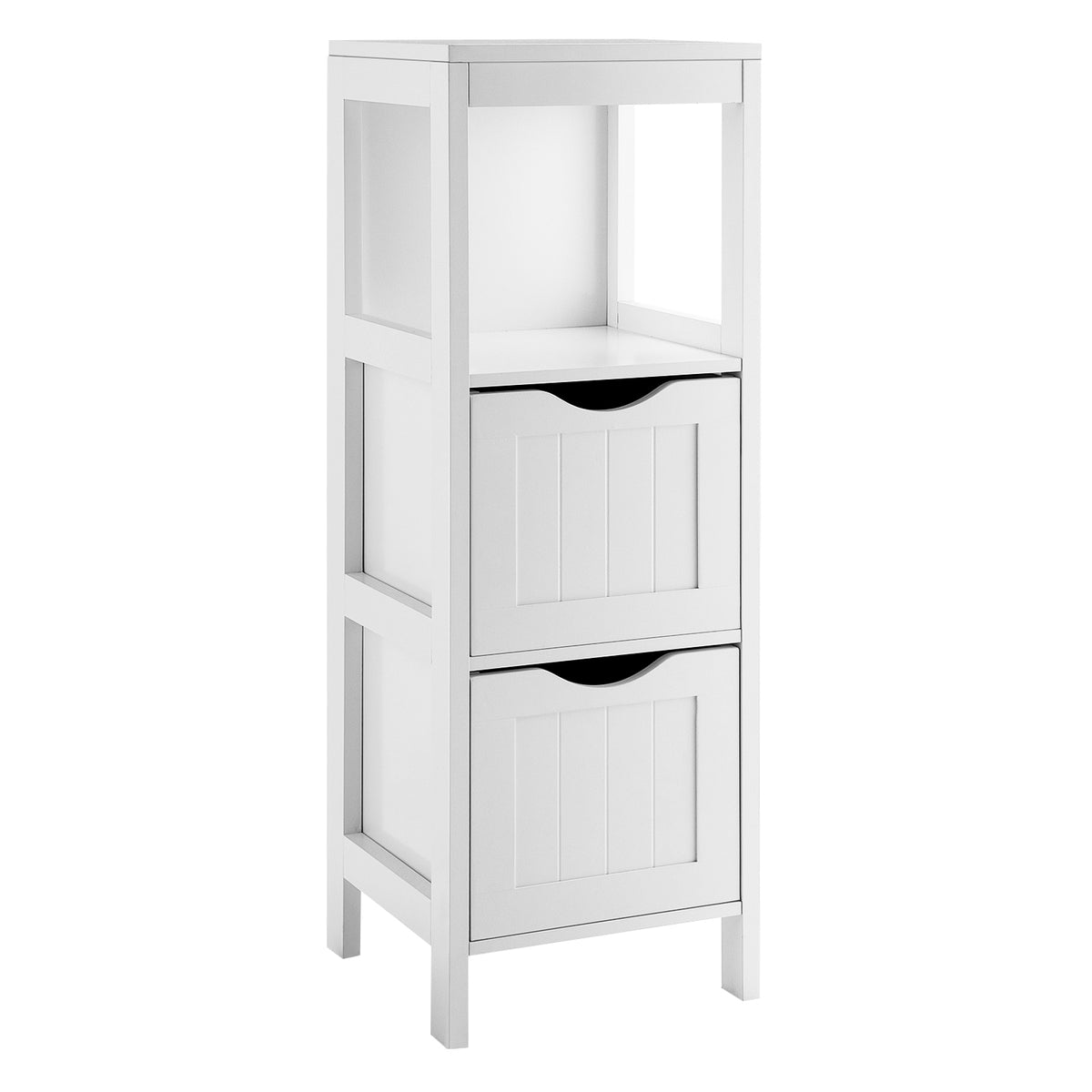 Freestanding Storage Cabinet, 2 Removable Drawers, White Floor Cabinets at Gallery Canada