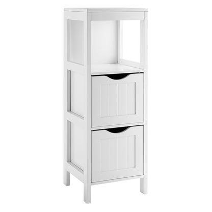 Freestanding Storage Cabinet, 2 Removable Drawers, White Floor Cabinets at Gallery Canada