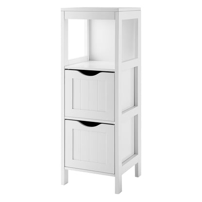 Freestanding Storage Cabinet, 2 Removable Drawers, White Floor Cabinets White at Gallery Canada