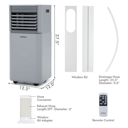 8000 BTU Air Cooler, Dehumidifier, Fan Mode, Gray Portable Air Conditioners at Gallery Canada