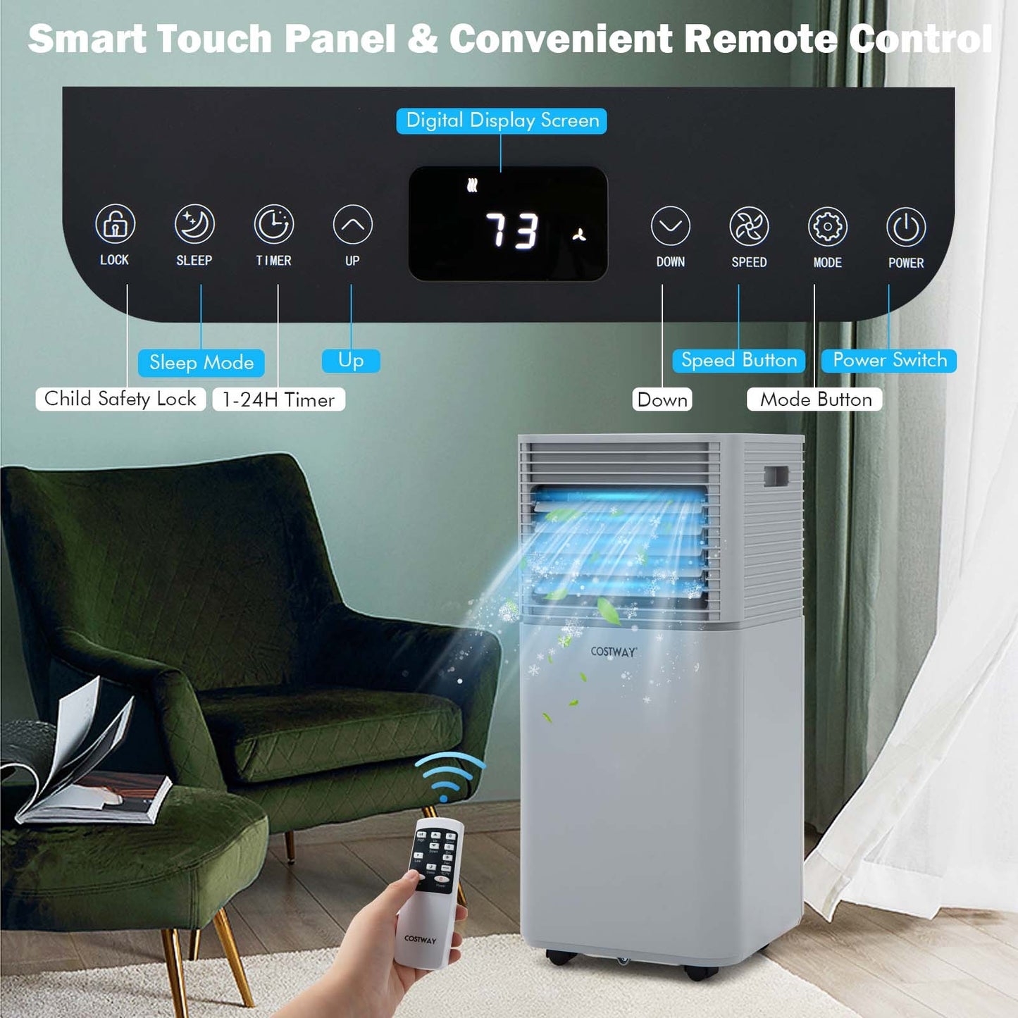 8000 BTU Air Cooler, Dehumidifier, Fan Mode, Gray Portable Air Conditioners at Gallery Canada