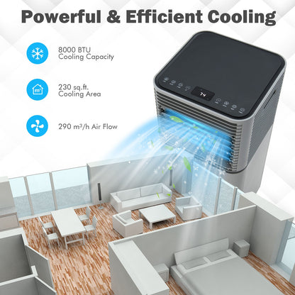 8000 BTU Air Cooler, Dehumidifier, Fan Mode, Gray Portable Air Conditioners at Gallery Canada