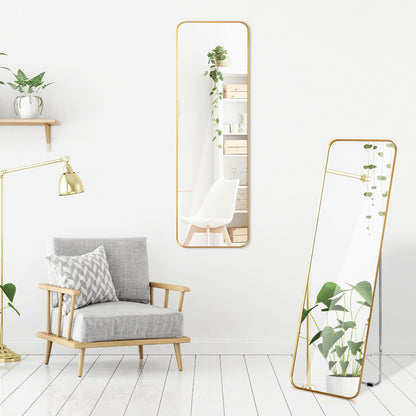 Full Length Wall Mounted Hanging Mirror, Golden Floor Mirrors at Gallery Canada
