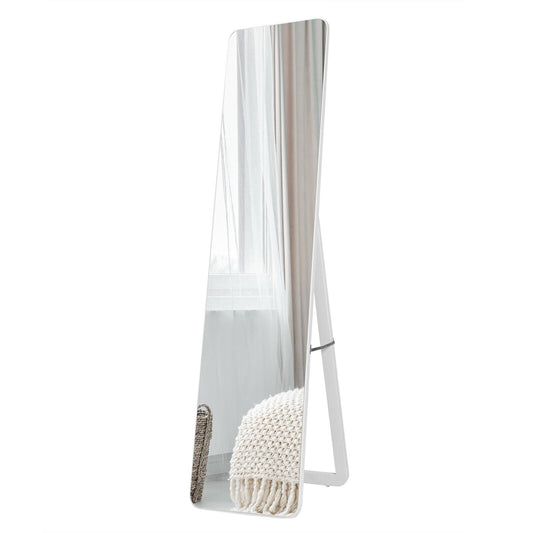 Frameless Wall Mountable Floor Mirror, Full Length, White Floor Mirrors White at Gallery Canada