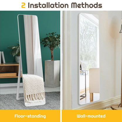 Frameless Wall Mountable Floor Mirror, Full Length, White Floor Mirrors at Gallery Canada
