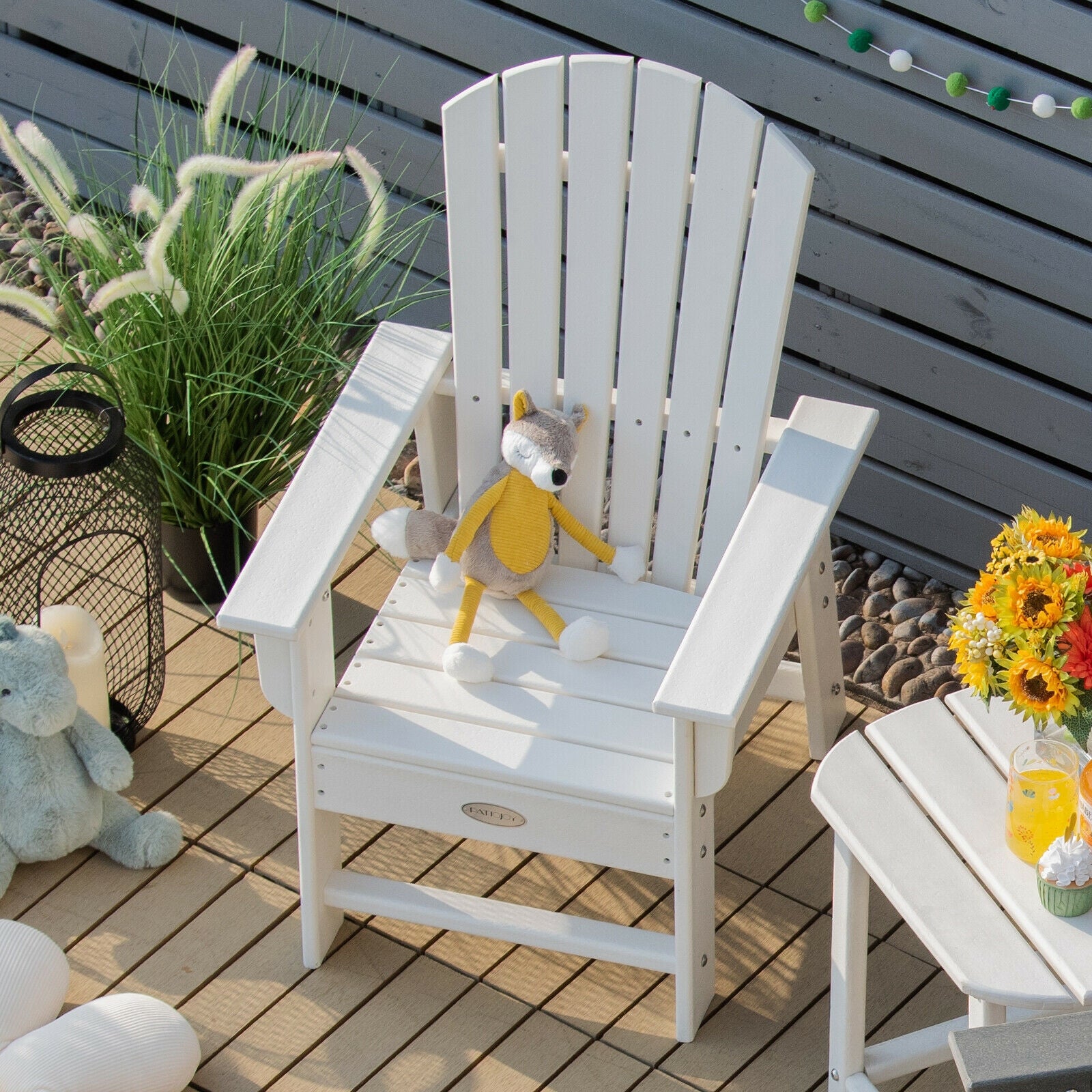 Kids Adirondack Chair, Ergonomic Backrest, White Kids Chairs & Seating at Gallery Canada
