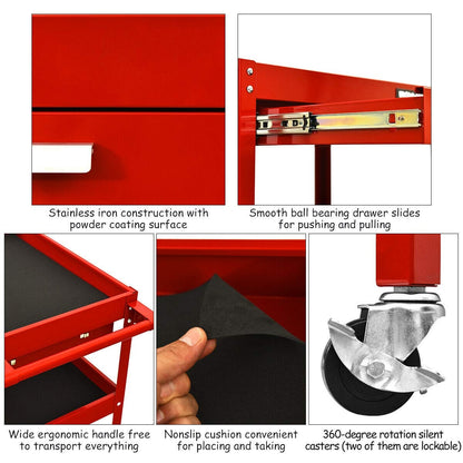 Rolling Tool Cart, Mechanic Cabinet, Storage Toolbox Organizer, Red Garages at Gallery Canada