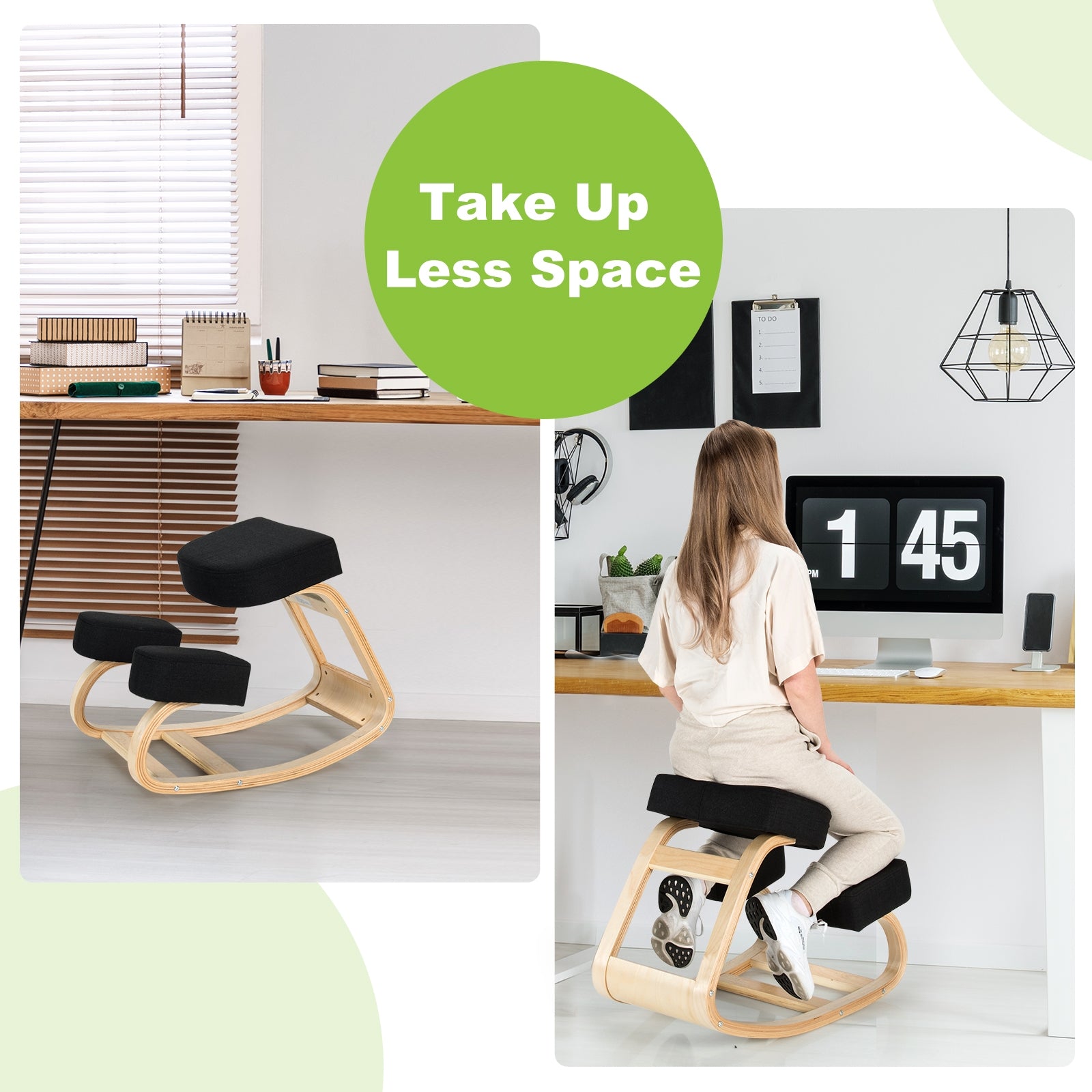 Ergonomic Kneeling Chair, Office Desk Stool, Black Kneeling Chiars at Gallery Canada