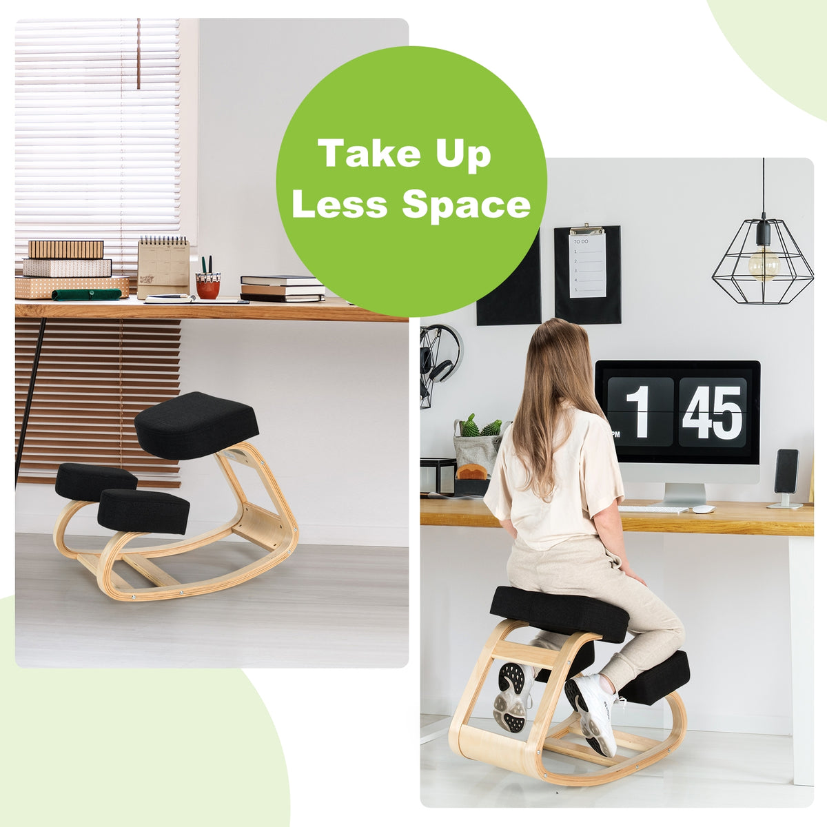 Ergonomic Kneeling Chair, Office Desk Stool, Black Kneeling Chiars at Gallery Canada