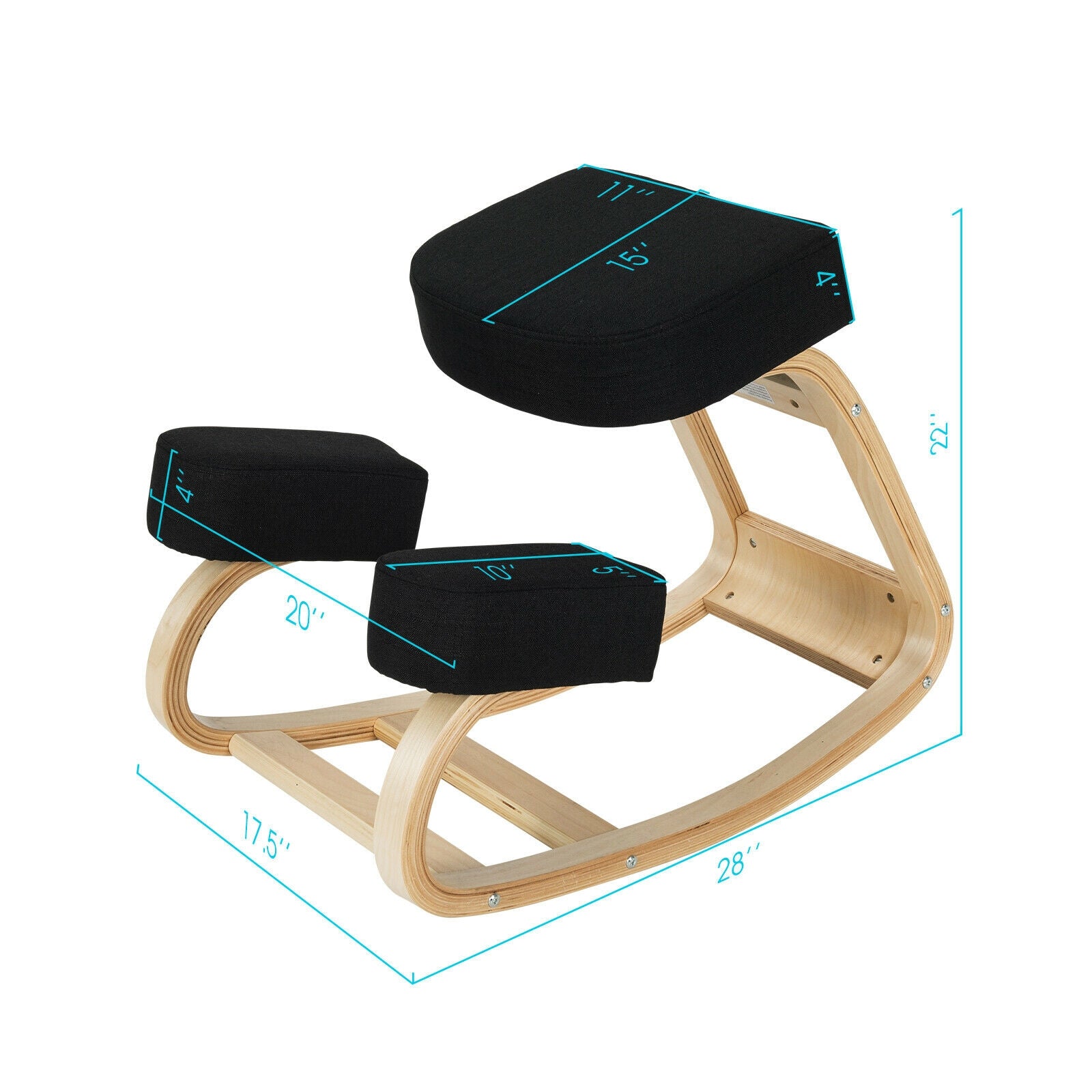 Ergonomic Kneeling Chair, Office Desk Stool, Black Kneeling Chiars at Gallery Canada