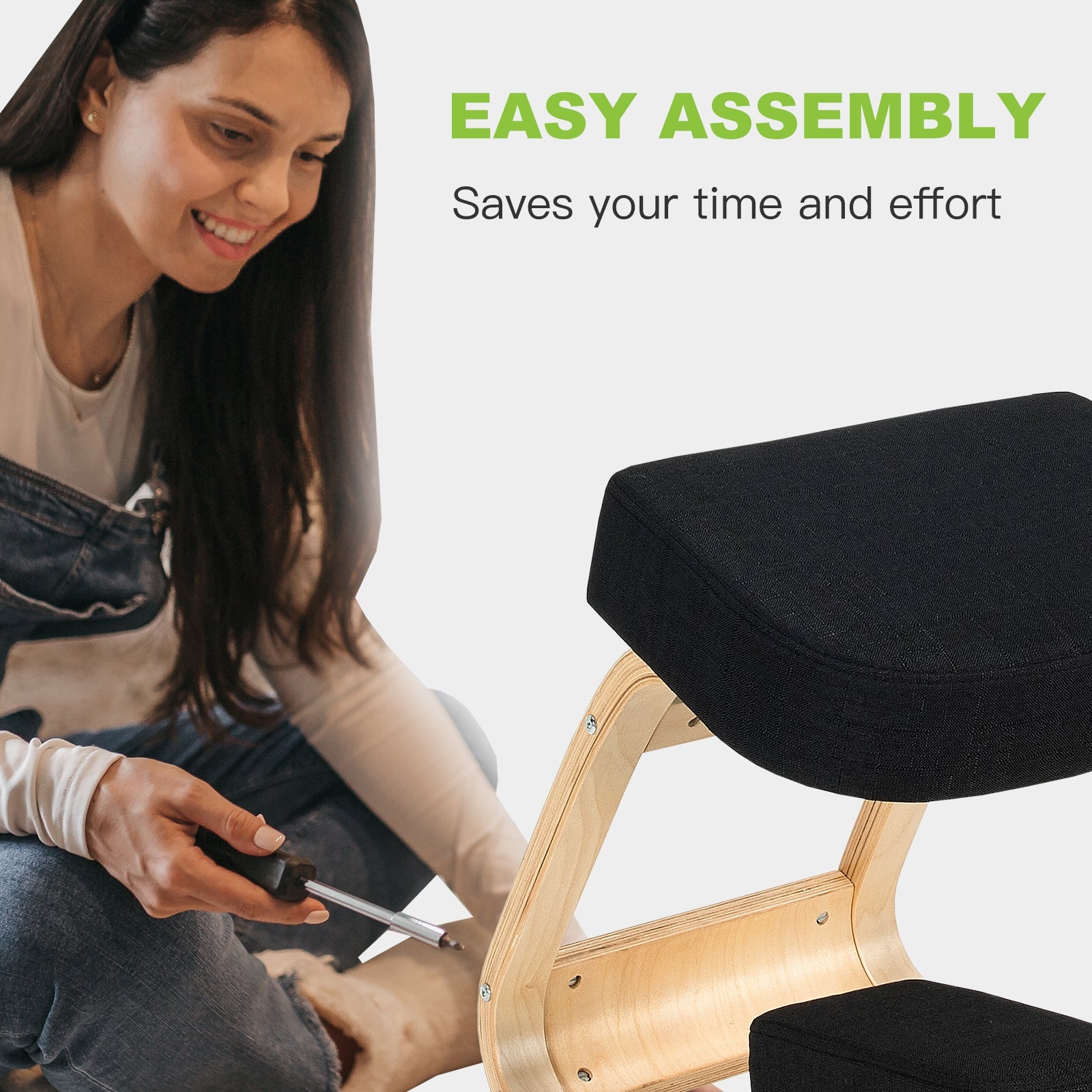 Ergonomic Kneeling Chair, Office Desk Stool, Black Kneeling Chiars at Gallery Canada