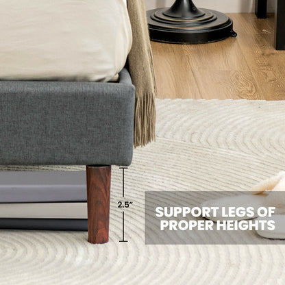 Upholstered Bed Frame, Adjustable Headboard, Full Size, Gray Simple Bed Frame at Gallery Canada