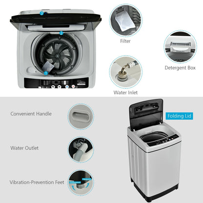 Full Automatic Washing Machine, 1.5 Cu.Ft, 11 LBS, Gray Washing Machines at Gallery Canada