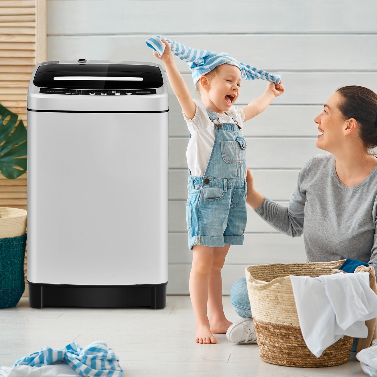 Full Automatic Washing Machine, 1.5 Cu.Ft, 11 LBS, Gray Washing Machines at Gallery Canada