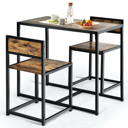 3 Pcs Dining Set, Compact Table and 2 Chairs, Metal Frame, Small Space Dining Room Sets at Gallery Canada