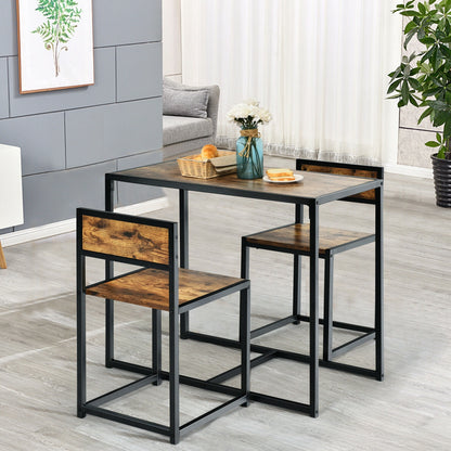 3 Pcs Dining Set, Compact Table and 2 Chairs, Metal Frame, Small Space Dining Room Sets at Gallery Canada