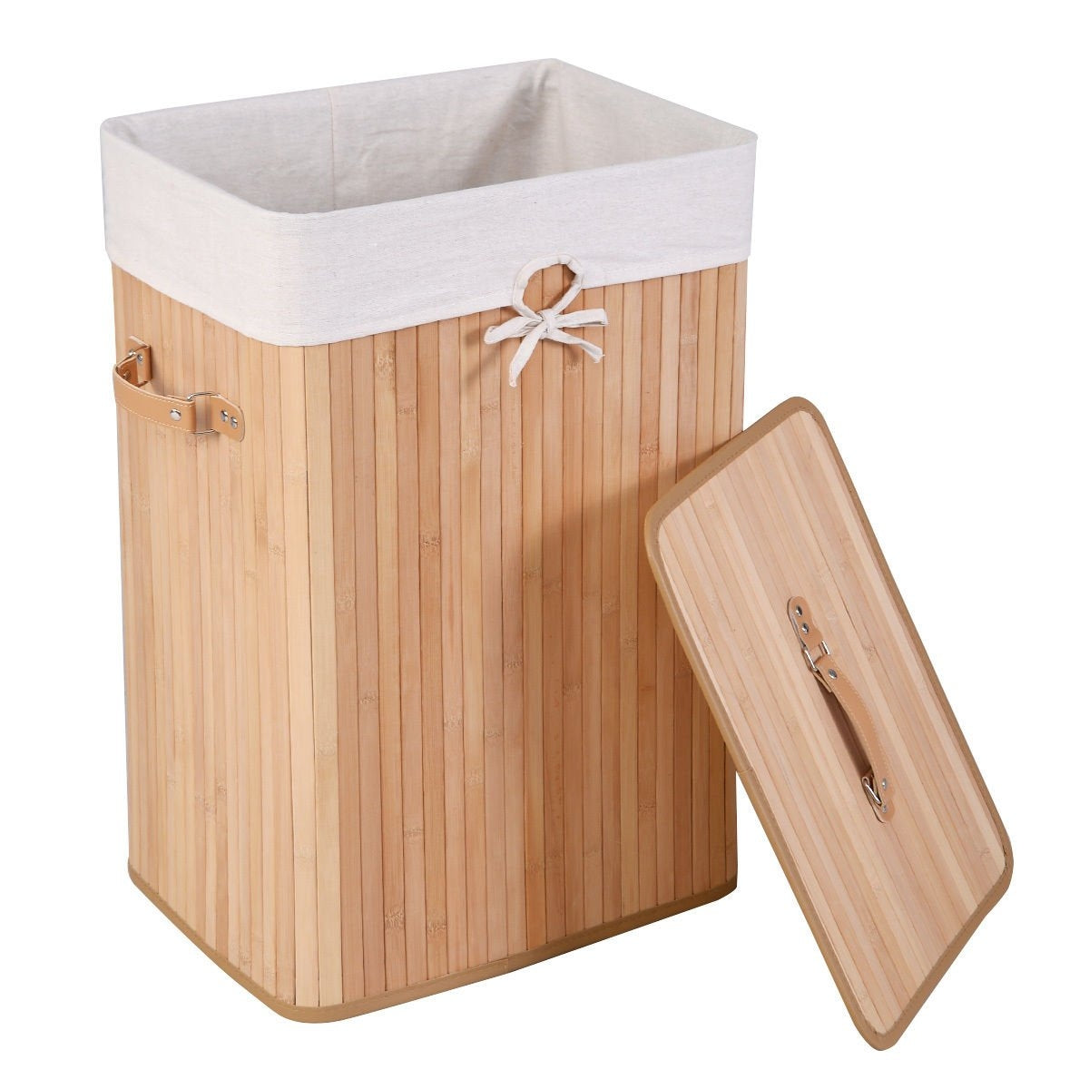 Rectangle Bamboo Laundry Basket, Natural, 3 Color Laundry Baskets Natural at Gallery Canada