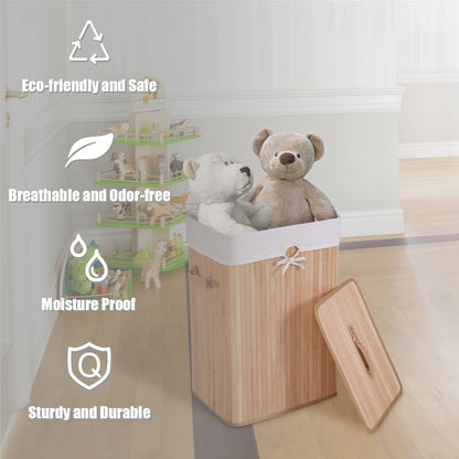 Rectangle Bamboo Laundry Basket, Natural, 3 Color Laundry Baskets at Gallery Canada