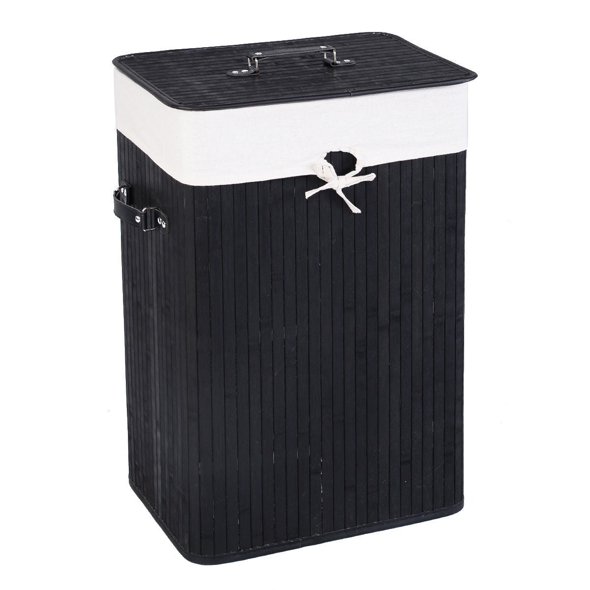 Rectangle Bamboo Laundry Basket, 3 Color, Black Laundry Baskets at Gallery Canada