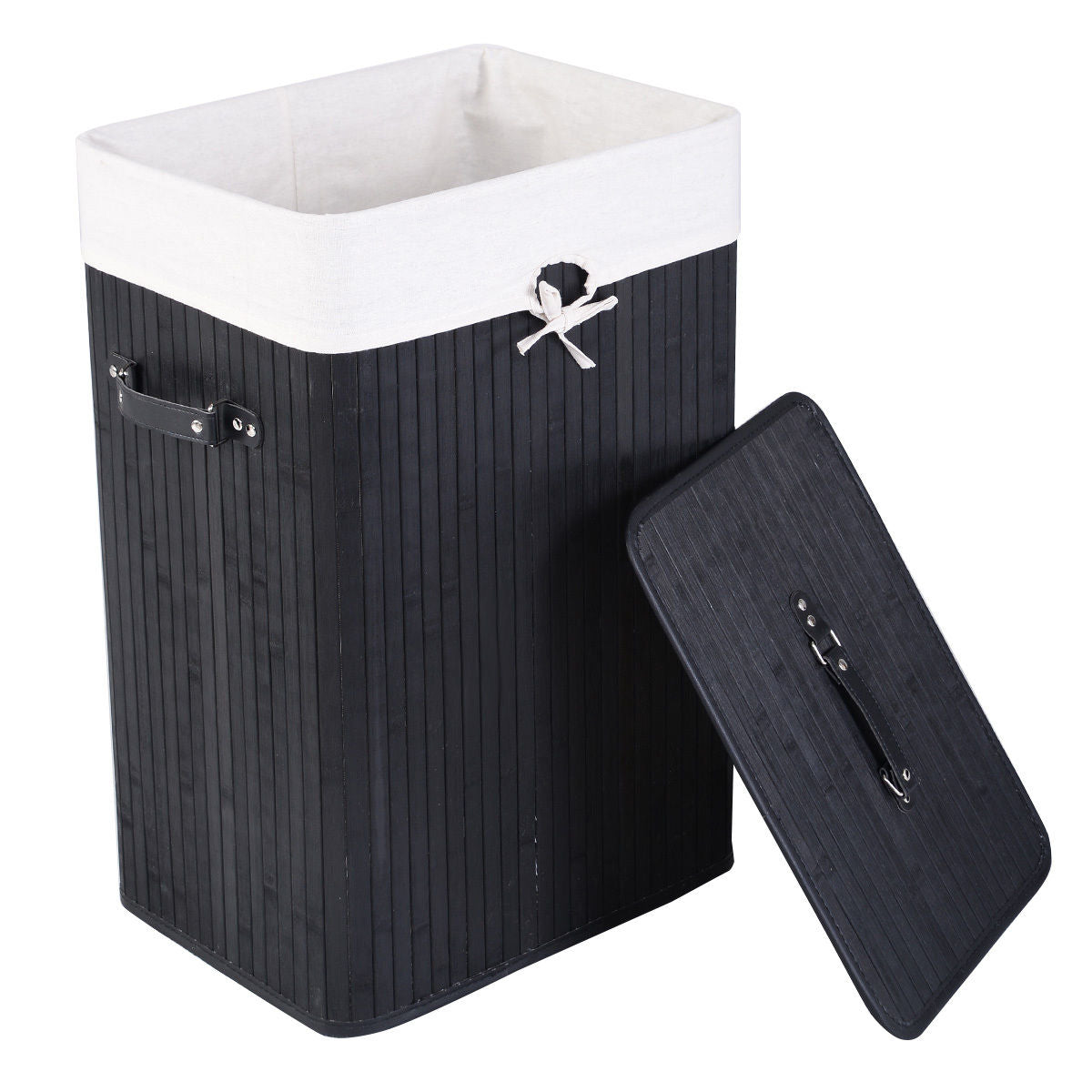 Rectangle Bamboo Laundry Basket, 3 Color, Black Laundry Baskets at Gallery Canada
