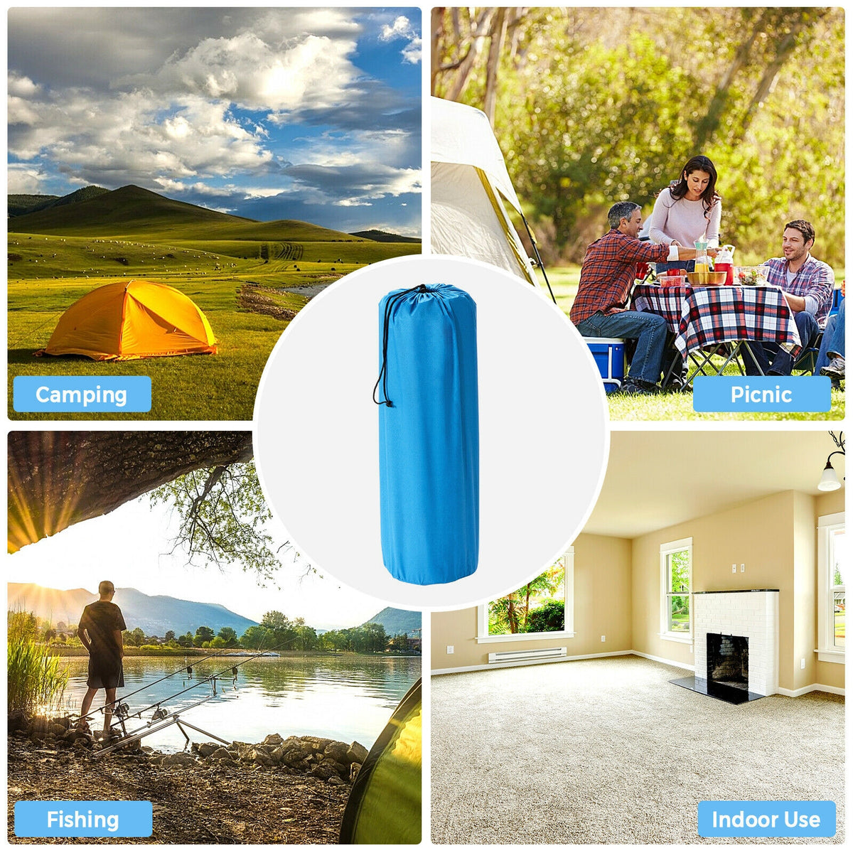 Self-Inflating Camping Sleeping Mat, Blue Air Mattresses & Sleeping Bags at Gallery Canada