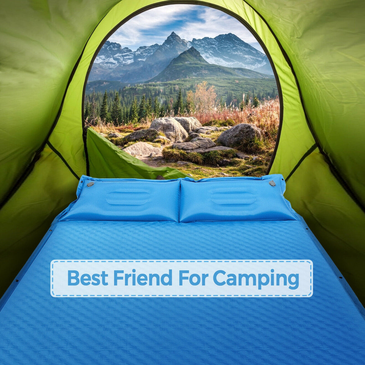 Self-Inflating Camping Sleeping Mat, Blue Air Mattresses & Sleeping Bags at Gallery Canada