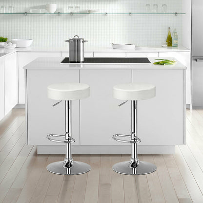 Round Bar Stool, Adjustable Swivel Pub Chair, White Bar Stools at Gallery Canada