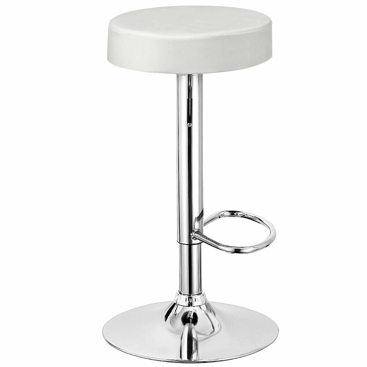 Round Bar Stool, Adjustable Swivel Pub Chair, White Bar Stools at Gallery Canada