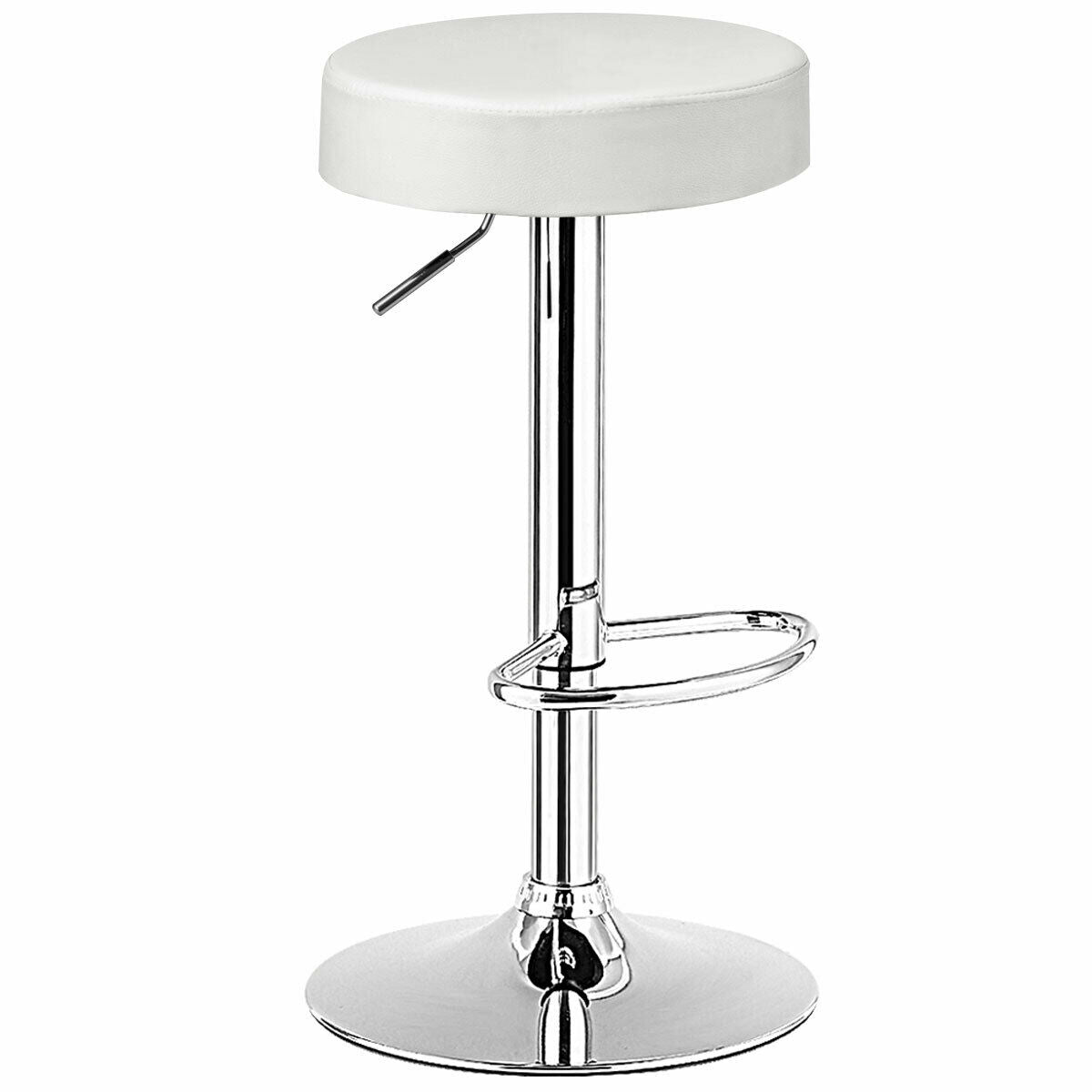 Round Bar Stool, Adjustable Swivel Pub Chair, White Bar Stools at Gallery Canada