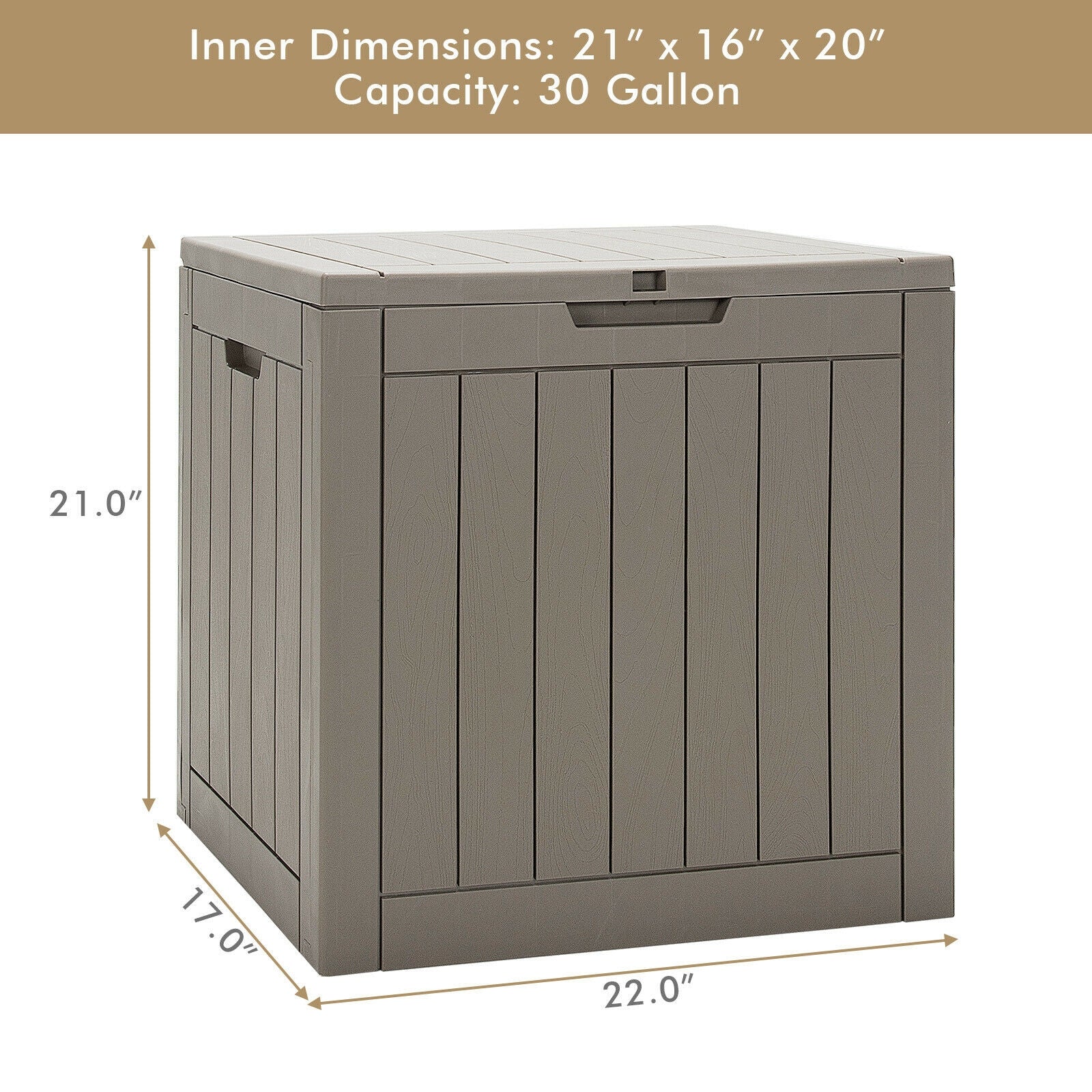 30 Gallon Deck Box, Storage Seating Container, Light Brown Sheds & Outdoor Storage at Gallery Canada
