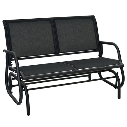 Swing Glider Chair 48 Inch, Loveseat Rocker, Backyard Lounge, Black Patio Rocking Chairs & Gliders at Gallery Canada