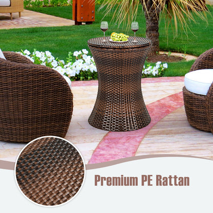 Height Adjustable Patio Rattan Cooler Bar Table, Black Patio Bar Furniture at Gallery Canada