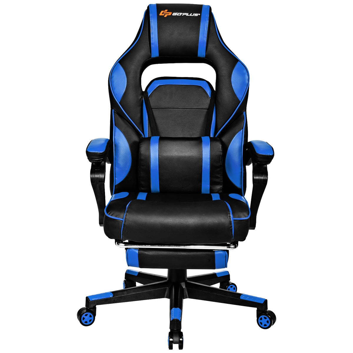 Massage Gaming Chair With Footrest, Lumbar Support, Blue Gaming Chairs at Gallery Canada