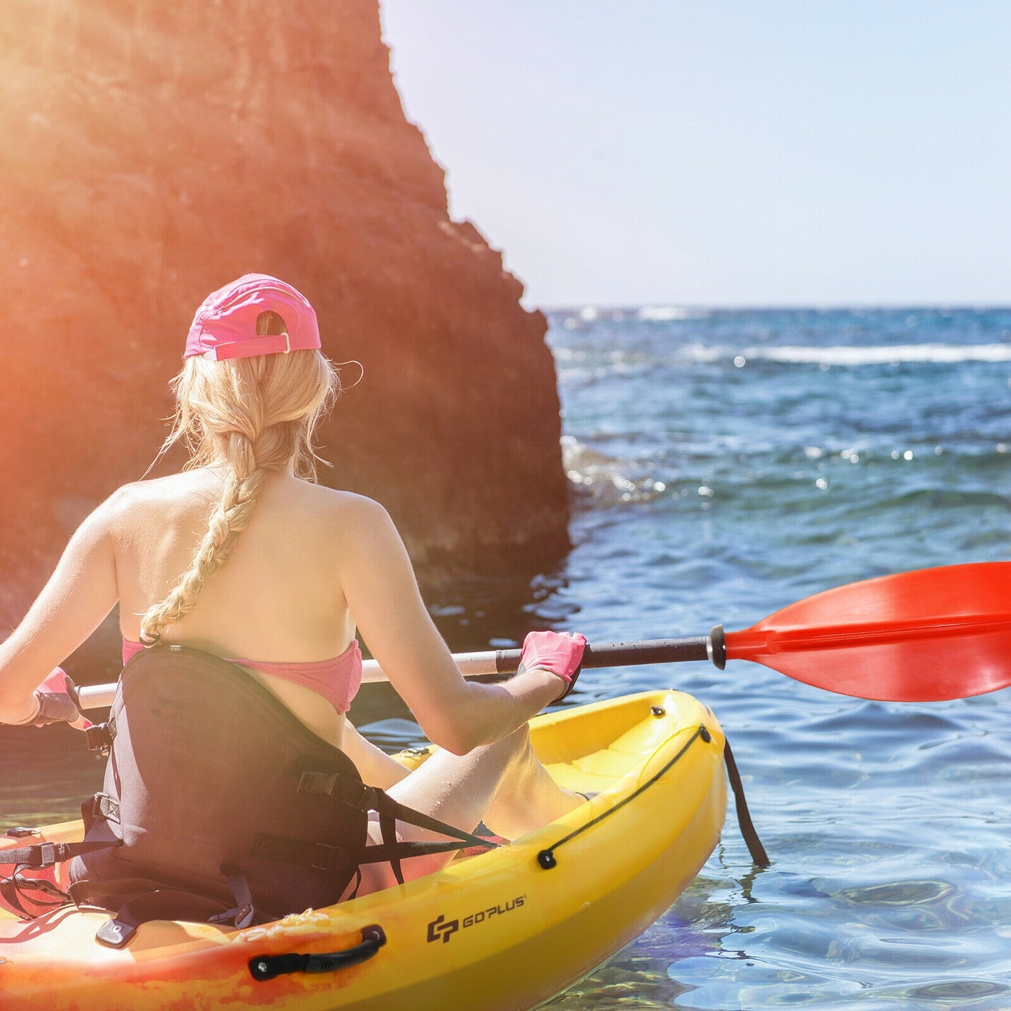 Single Sit On Top Kayak, Detachable Aluminum Paddle, Yellow Surfing at Gallery Canada
