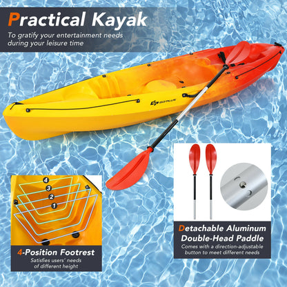 Single Sit On Top Kayak, Detachable Aluminum Paddle, Yellow Surfing at Gallery Canada