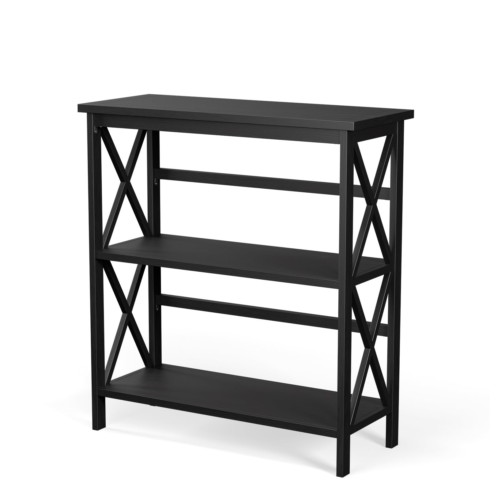 3-Tier Wooden Storage Shelf, Black Bookcases at Gallery Canada