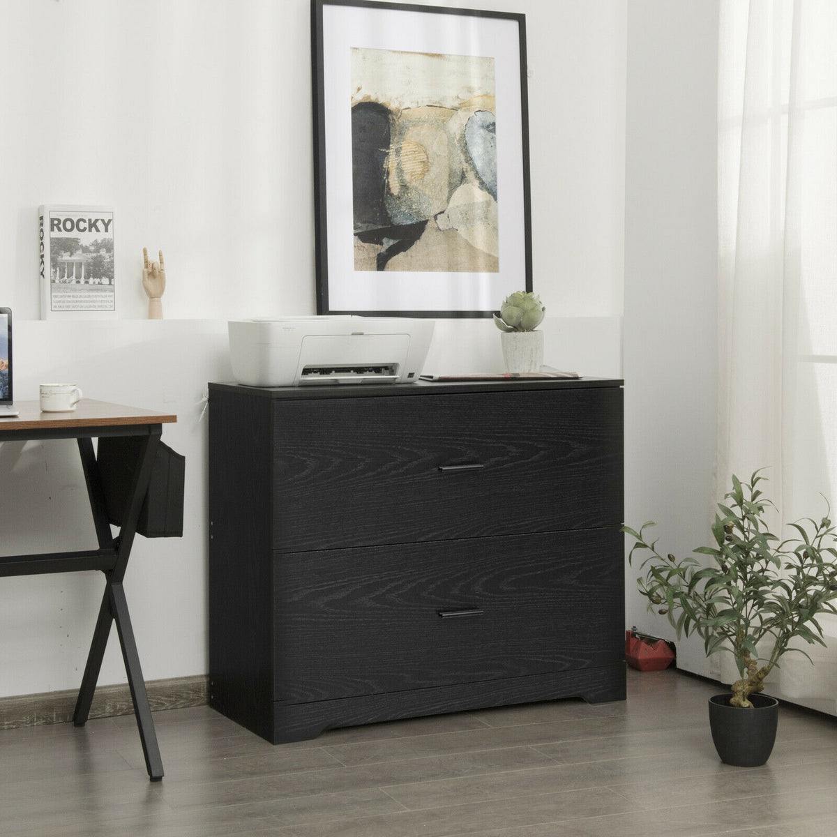 2-Drawer Lateral File Cabinet, Black File Cabinets at Gallery Canada