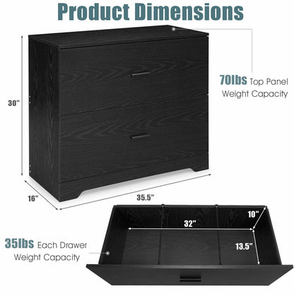 2-Drawer Lateral File Cabinet, Black File Cabinets at Gallery Canada