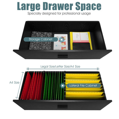 2-Drawer Lateral File Cabinet, Black File Cabinets at Gallery Canada