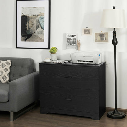 2-Drawer Lateral File Cabinet, Black File Cabinets at Gallery Canada