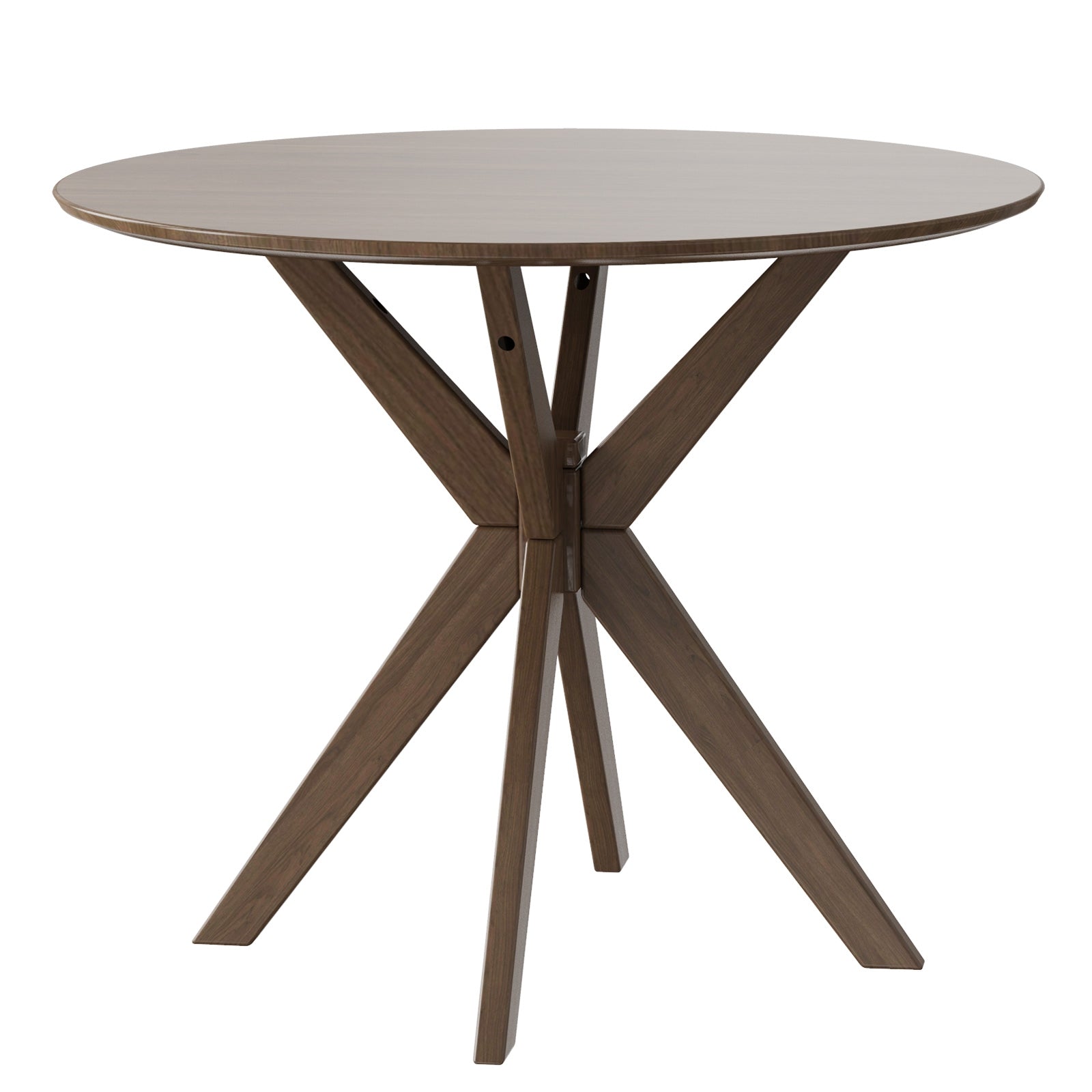 36 Inch Round Wood Dining Table, Intersecting Pedestal Base Dining Tables at Gallery Canada