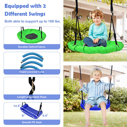 5-In-1 Outdoor Kids Swing Set, Metal Frame, Ground Stake, Blue Swing & Playsets at Gallery Canada